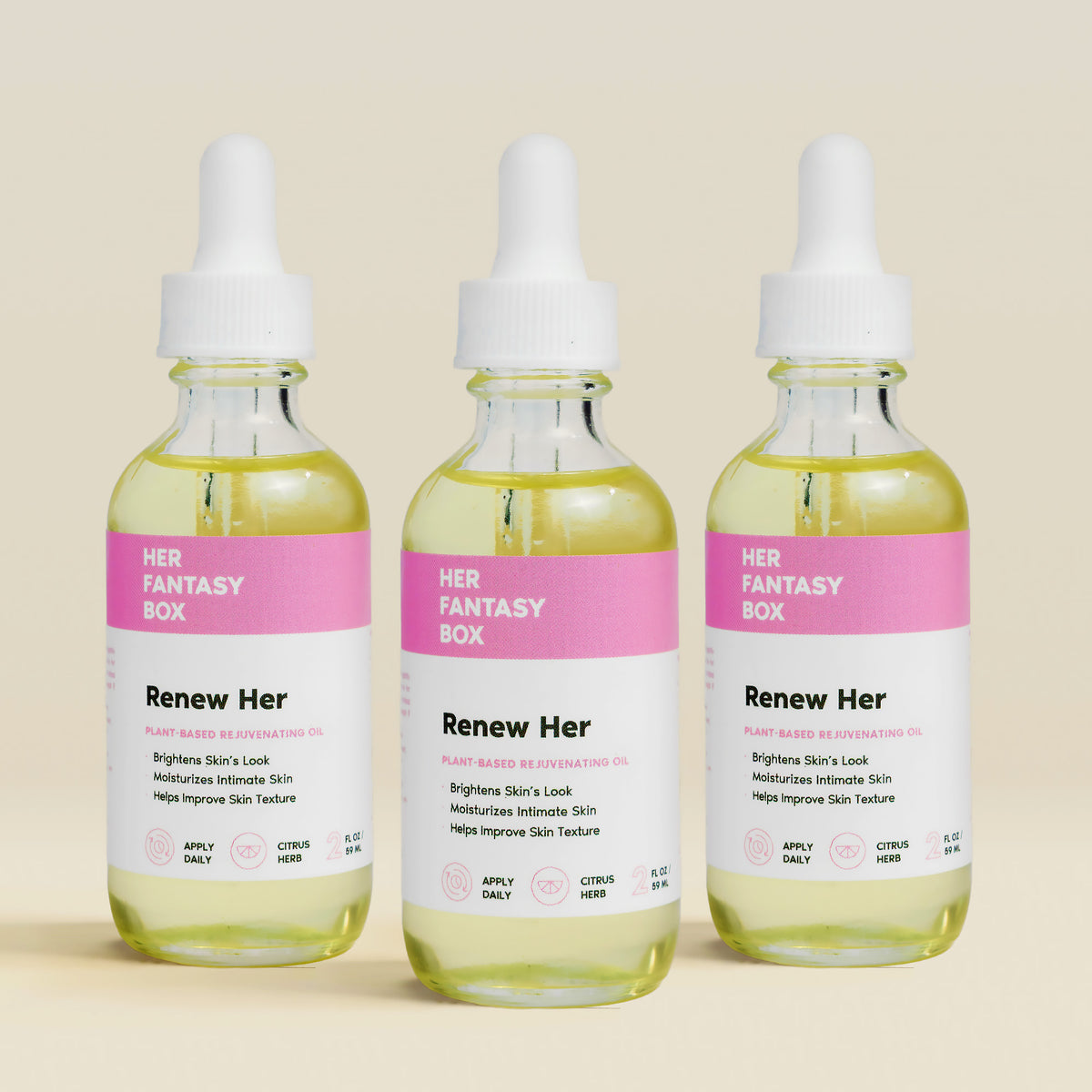 Her Fantasy Box Renew Her Booty & Kitty Oil - 3 pk