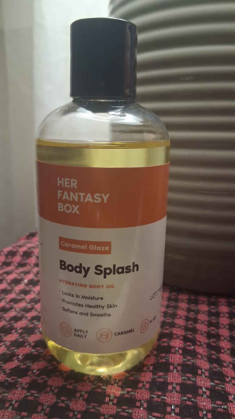Customer photo review of Body Splash - Skin Smoothing Body Oil (Caramel Glaze)