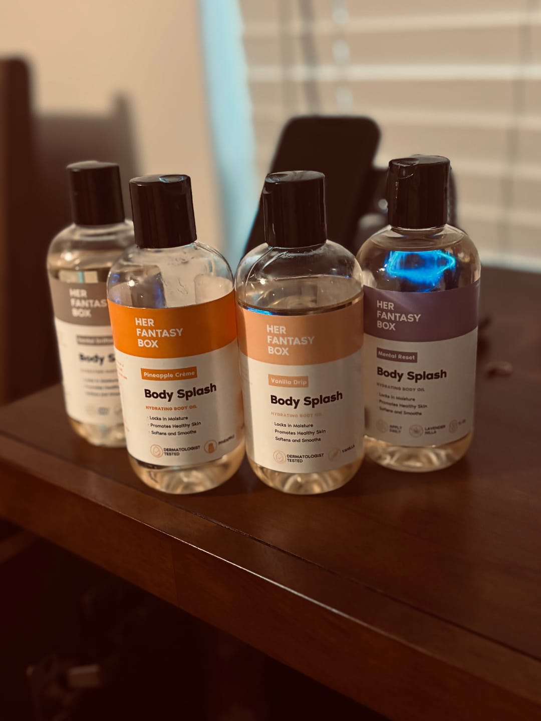 Customer photo review of Body Splash - Skin Smoothing Body Oil (Mental Reset – Lavender & Vanilla CALMING SPA SCENT)
