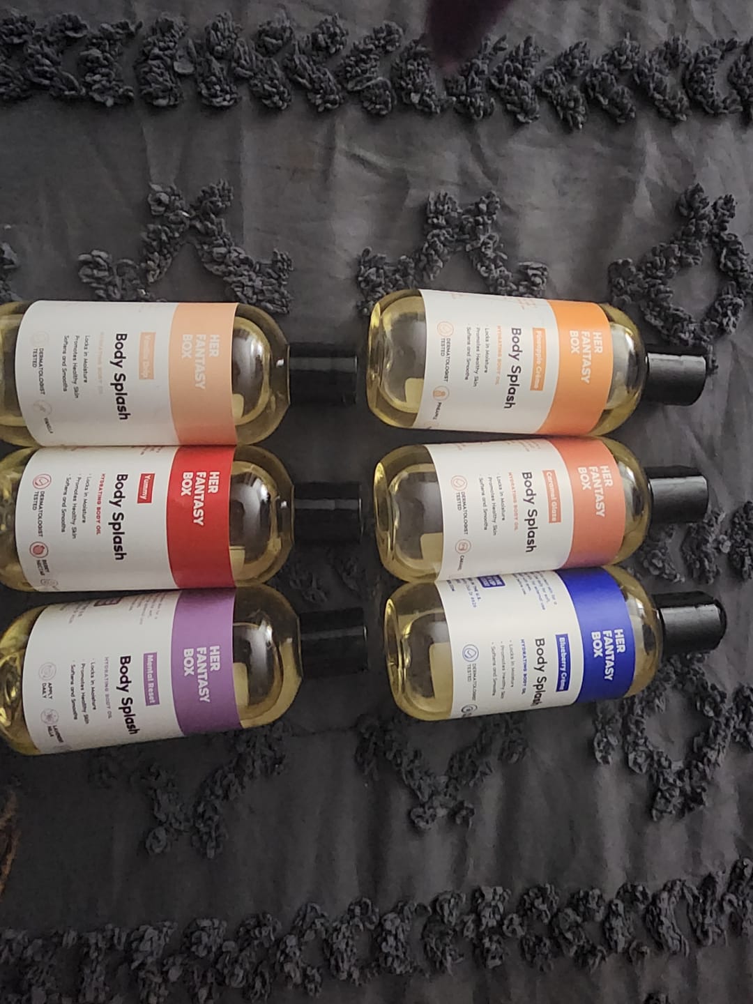 Customer photo review of Body Splash - Skin Smoothing Body Oil (Mental Reset – Lavender & Vanilla CALMING SPA SCENT)