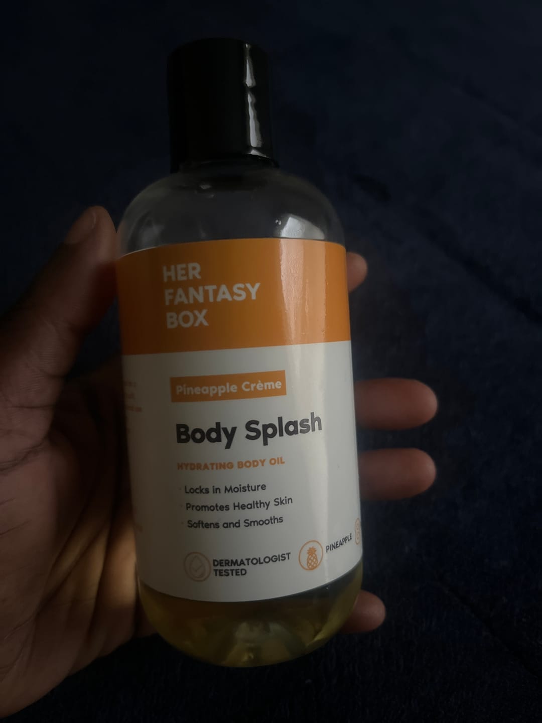 Customer photo review of Body Splash - Skin Smoothing Body Oil  (Pineapple Creme)