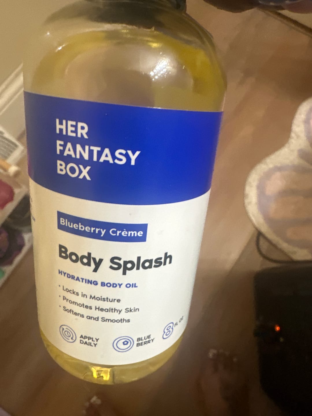 Customer photo review of Body Splash - Skin Smoothing Body Oil (Blueberry Créme)