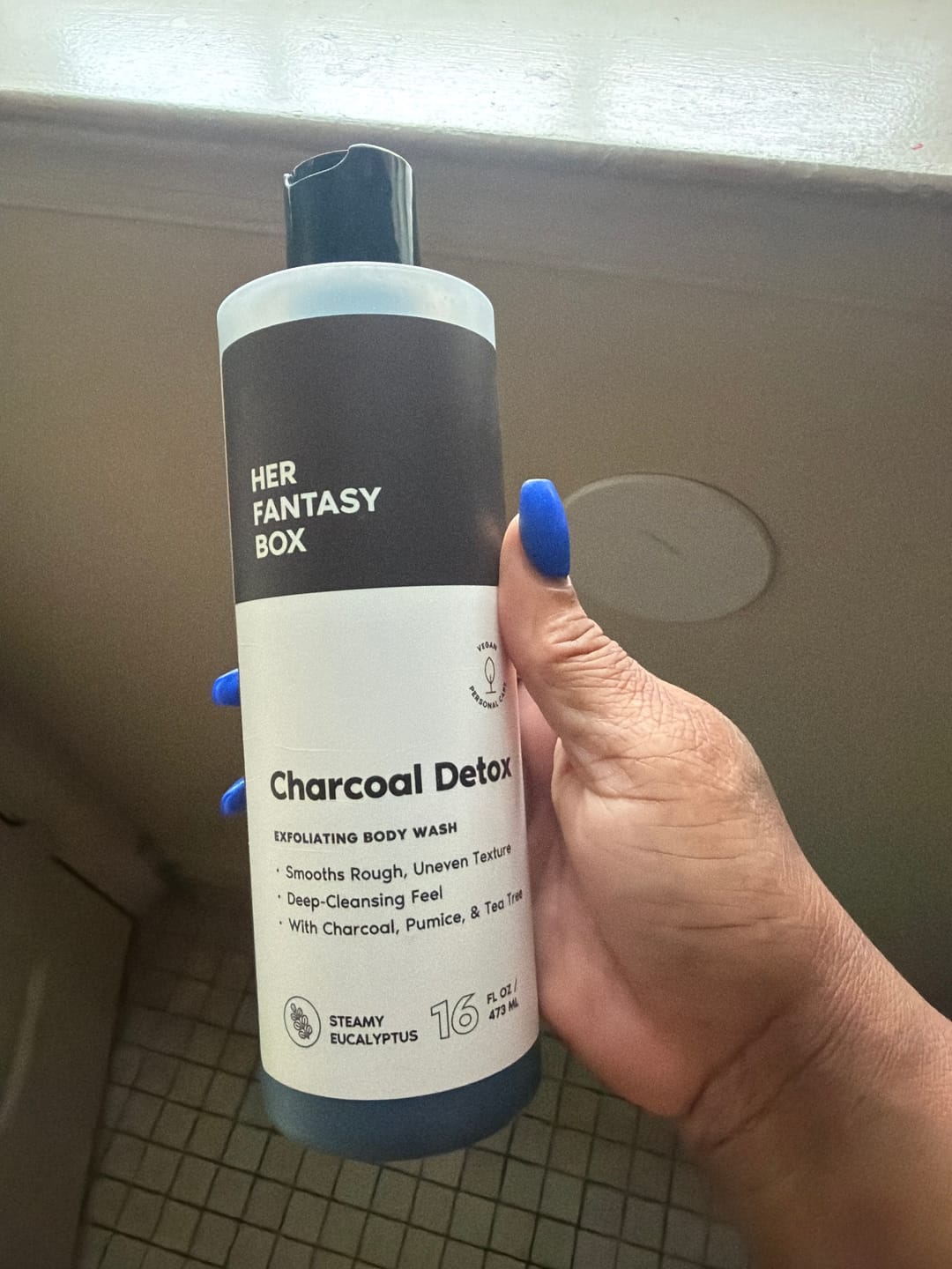 Customer photo review of Charcoal Detox Exfoliating Body Wash