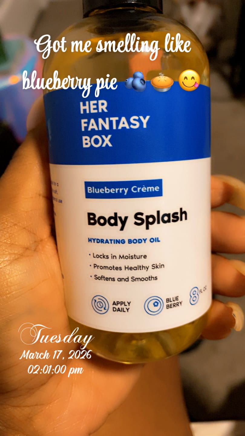 Customer photo review of Body Splash - Skin Smoothing Body Oil (Blueberry Créme)